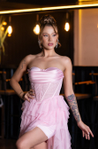 Powder Color Long Evening Dress ABU5071