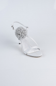Silver Satin Evening Shoe AB1144