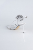 Silver Satin Evening Shoe AB1144