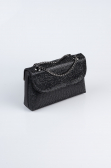 Black Plaster Fabric Night Bag V934