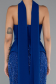 Long Sax Blue Beaded Evening Dress ABU5131
