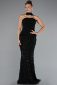Long Black Beaded Evening Dress ABU5131