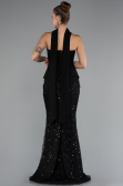 Long Black Beaded Evening Dress ABU5131