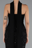 Long Black Beaded Evening Dress ABU5131