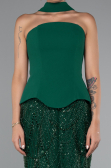 Long Emerald Green Beaded Evening Dress ABU5131