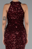Long Burgundy Scaly Evening Dress ABU5135