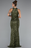 Long Olive Drab Scaly Evening Dress ABU5135
