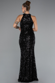 Long Black Scaly Evening Dress ABU5135