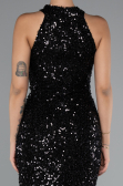 Long Black Scaly Evening Dress ABU5135