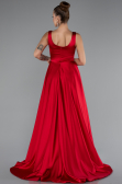 Red Long Satin Evening Dress ABU4715