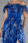 Long Sax Blue Evening Dress ABU5133