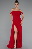 Red Long Chiffon Evening Dress ABU4925