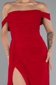 Red Long Chiffon Evening Dress ABU4925