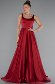 Long Burgundy Satin Evening Dress ABU5136
