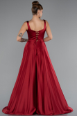 Long Burgundy Satin Evening Dress ABU5136