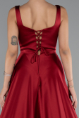 Long Burgundy Satin Evening Dress ABU5136