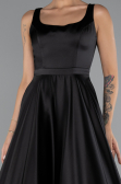 Long Black Satin Evening Dress ABU5136