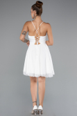 Short White Chiffon Party Dress ABK2352