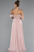 Powder Color Long Chiffon Evening Dress ABU3310