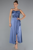 Midi Indigo Satin Invitation Dress ABK1586