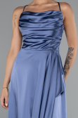Midi Indigo Satin Invitation Dress ABK1586