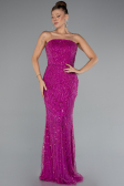 Long Fuchsia Beaded Evening Dress ABU5141