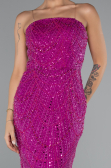 Long Fuchsia Beaded Evening Dress ABU5141