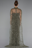 Long Olive Drab Beaded Evening Dress ABU5141
