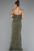 Long Olive Drab Beaded Evening Dress ABU5141