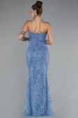 Long Indigo Beaded Evening Dress ABU5141