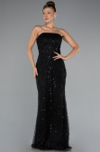 Long Black Beaded Evening Dress ABU5141