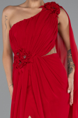Long Red Chiffon Evening Dress ABU5144