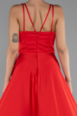 Long Red Satin Prom Gown ABU5146