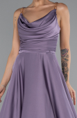 Long Lavender Satin Prom Gown ABU5146