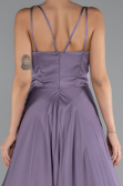 Long Lavender Satin Prom Gown ABU5146
