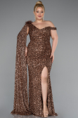 Long Copper Scaly Plus Size Evening Dress ABU5151