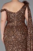 Long Copper Scaly Plus Size Evening Dress ABU5151