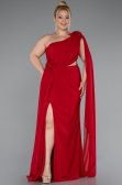 Long Red Chiffon Formal Plus Size Dress ABU5145