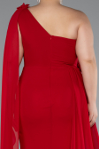 Long Red Chiffon Formal Plus Size Dress ABU5145