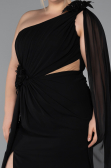 Long Black Chiffon Formal Plus Size Dress ABU5145