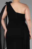 Long Black Chiffon Formal Plus Size Dress ABU5145