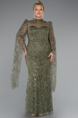 Long Olive Drab Beaded Evening Dress ABU5152
