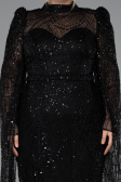 Long Black Beaded Evening Dress ABU5152