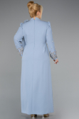 Long Grey-Indigo Plus Size Evening Dress ABU4936