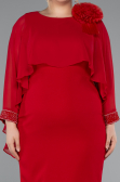 Midi Red Plus Size Party Dress ABK2383