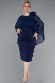 Midi Navy Blue Plus Size Party Dress ABK2383
