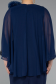 Midi Navy Blue Plus Size Party Dress ABK2383
