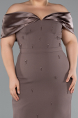 Midi Brown Plus Size Cocktail Dress ABK2379