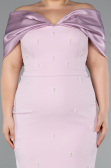 Midi Powder Color Plus Size Cocktail Dress ABK2400