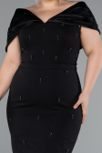 Midi Black Plus Size Cocktail Dress ABK2400